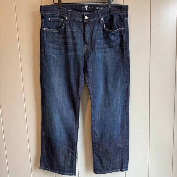 7 For All Mankind Other - 7 For All Mankind Austyn Jeans Mens 36x28 Dark Wash Straight Leg Designer Denim
